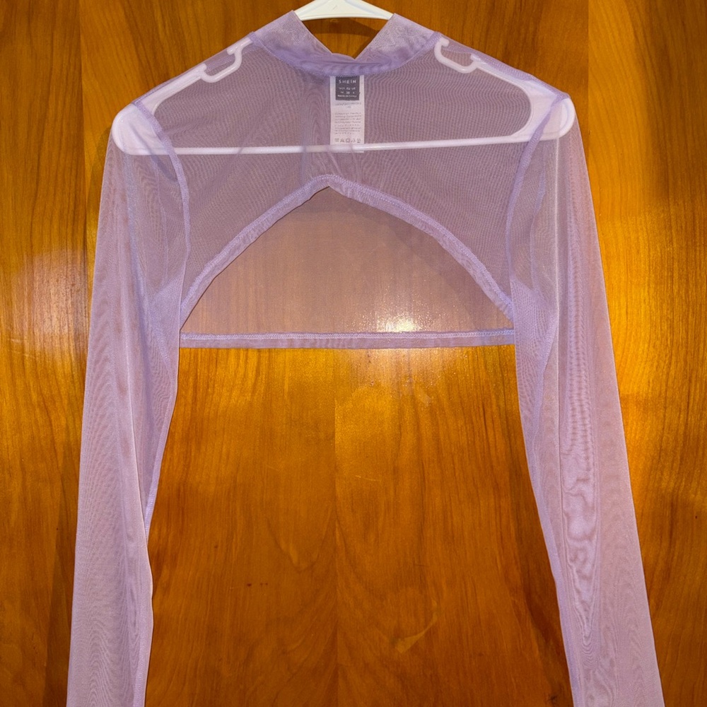 SHEIN Lavender Sheer Crop Top